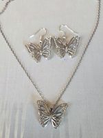 Silberfarbenes schmetterling Ohrring und Kette Set 🦋🦋🦋