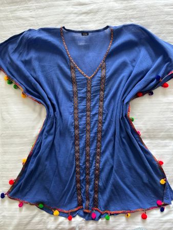 Magnifique poncho tunique plage en coton El Corte Ingles