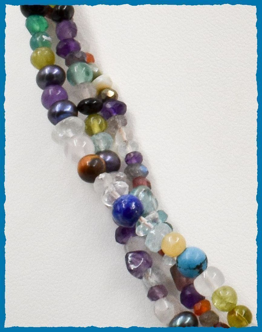 Ketten: ♛ Wunderschöne Multicolor - Collier 3-reihig 925 Silber – Neu und originalverpackt aus Oberglatt ZH von Hot-Spot 2