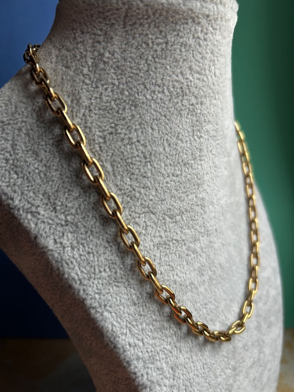 Catenine: Goldfarbene Kette, Gliederkette  38cm – Usato da Dittingen venduto da Bijoubelle
