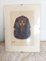Ägyptischer Pharao Tutanchamun Papyrus im Glasrahmen