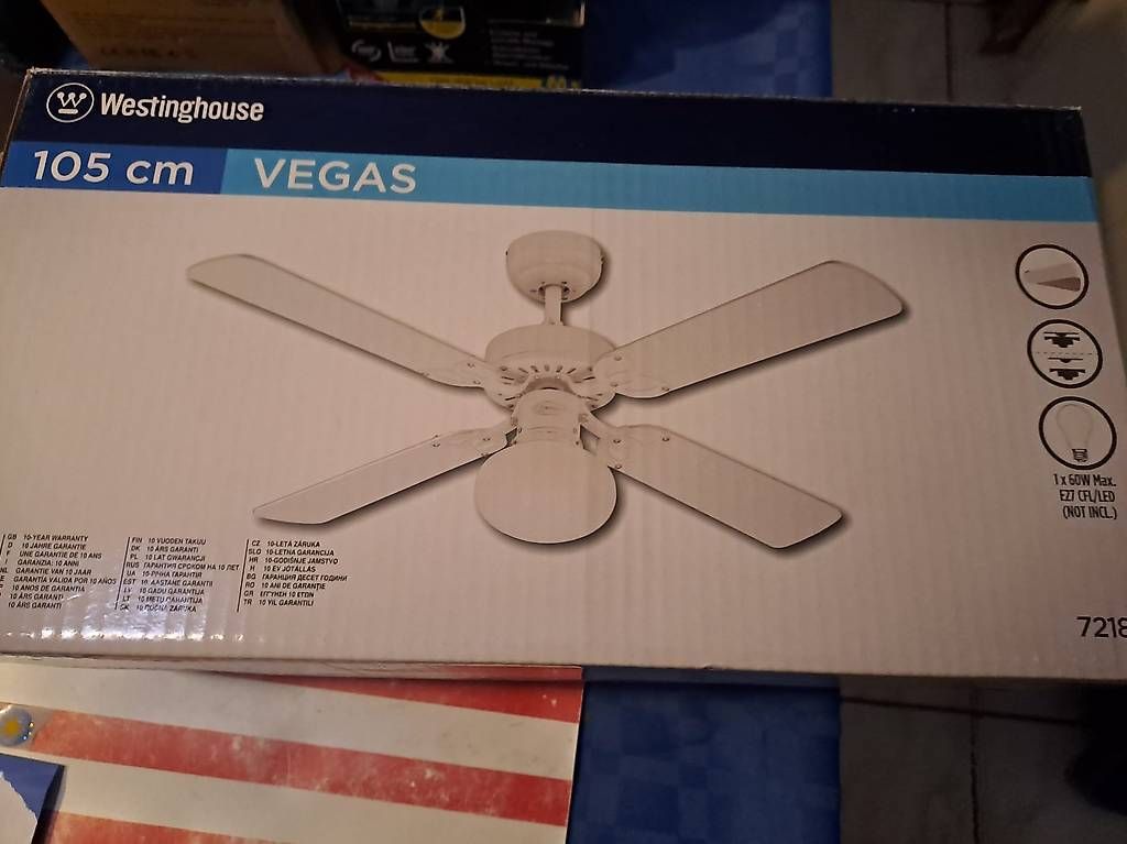 Ventilatoren: Westinghouse Vegas Ventilator m. Licht, – Neu und originalverpackt aus Rheinfelden von Timeport