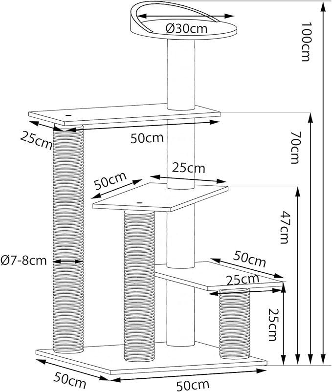 Tiragraffi: Kratzbaum Kletterbaum  Katzenbaum Höhe 100 cm, grau/hellgrau – Nuovo e nell'imballaggio originale da Oberentfelden venduto da Sch_md58 6