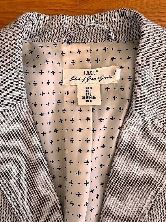 H&M Giacche: Blazer gestreift grau/weiss. Gr.38. – Usato da Zürich venduto da Sunnyflower97 2