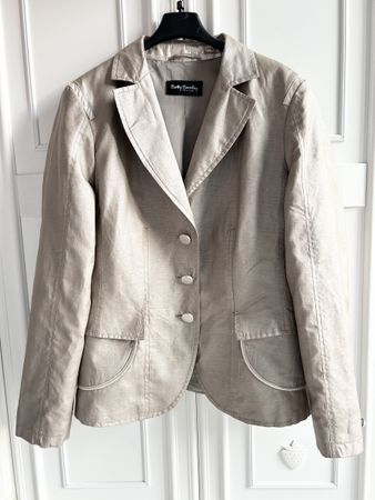 Betty Barclay linen metallic blazer jacket 42 NEW