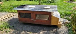 Kaninchenstall Holz mit zwei Einsätzen gebrauchter Zustand