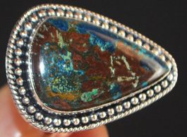 Ring L-4633 – Chrysokoll Azurit – 18mm Innendurchmesser