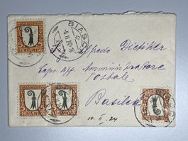 Schweiz 1924, Pro Juventute, Biasca, 6.11.24, top Sammlerst.