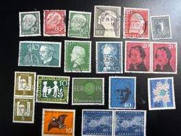 20 timbres oblitérés 1953/61 RFA selon photo