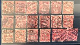 Schweiz - Wertziffer - Vollstempel verschiedene Orte - 2