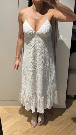 Bohemian H&M white embroidered dress S/36