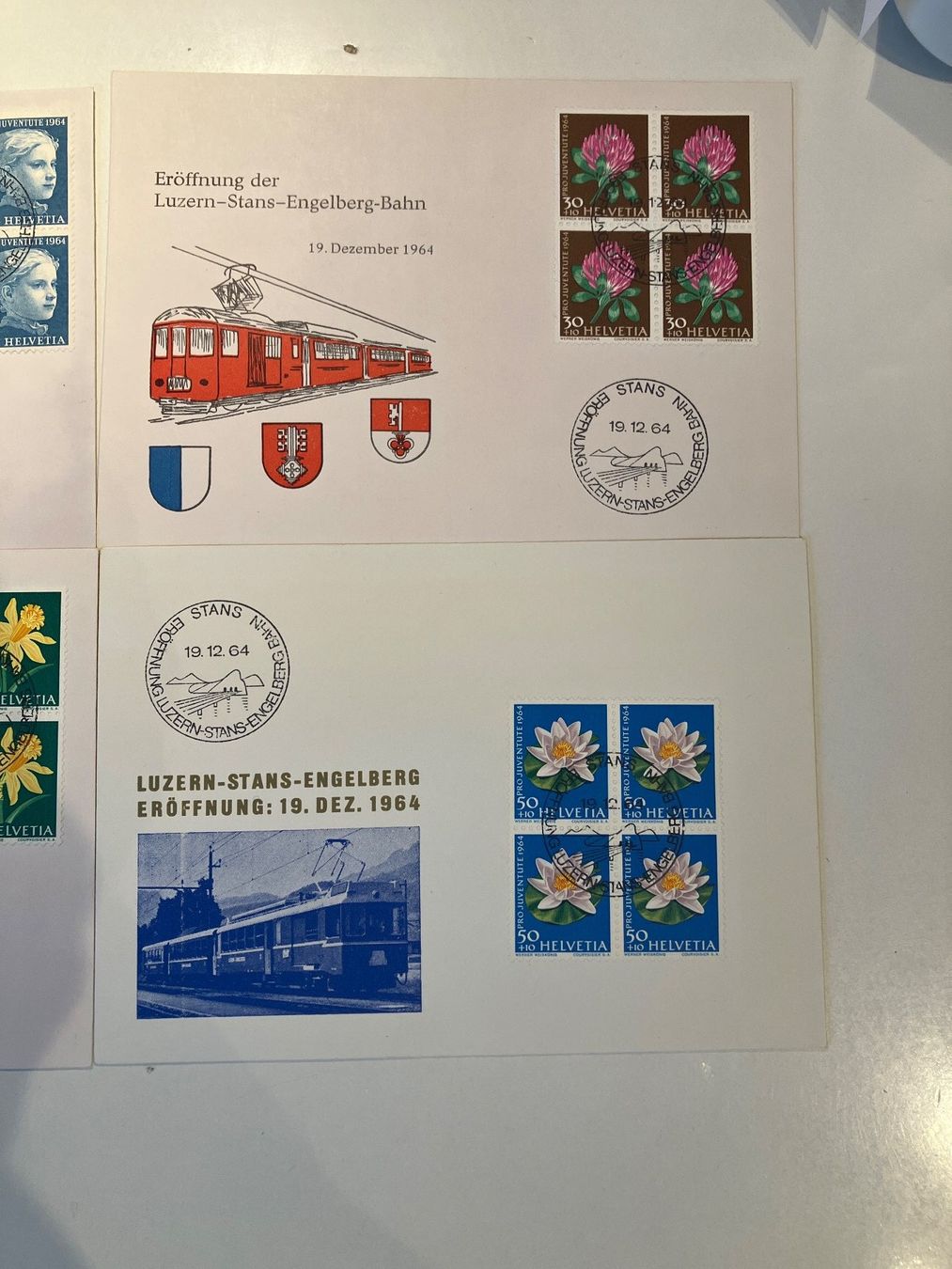 Alle Briefmarken: Eröffnung Stans - Engelberg Bahn 1964 – Gebraucht aus Baar von Ramona10 2