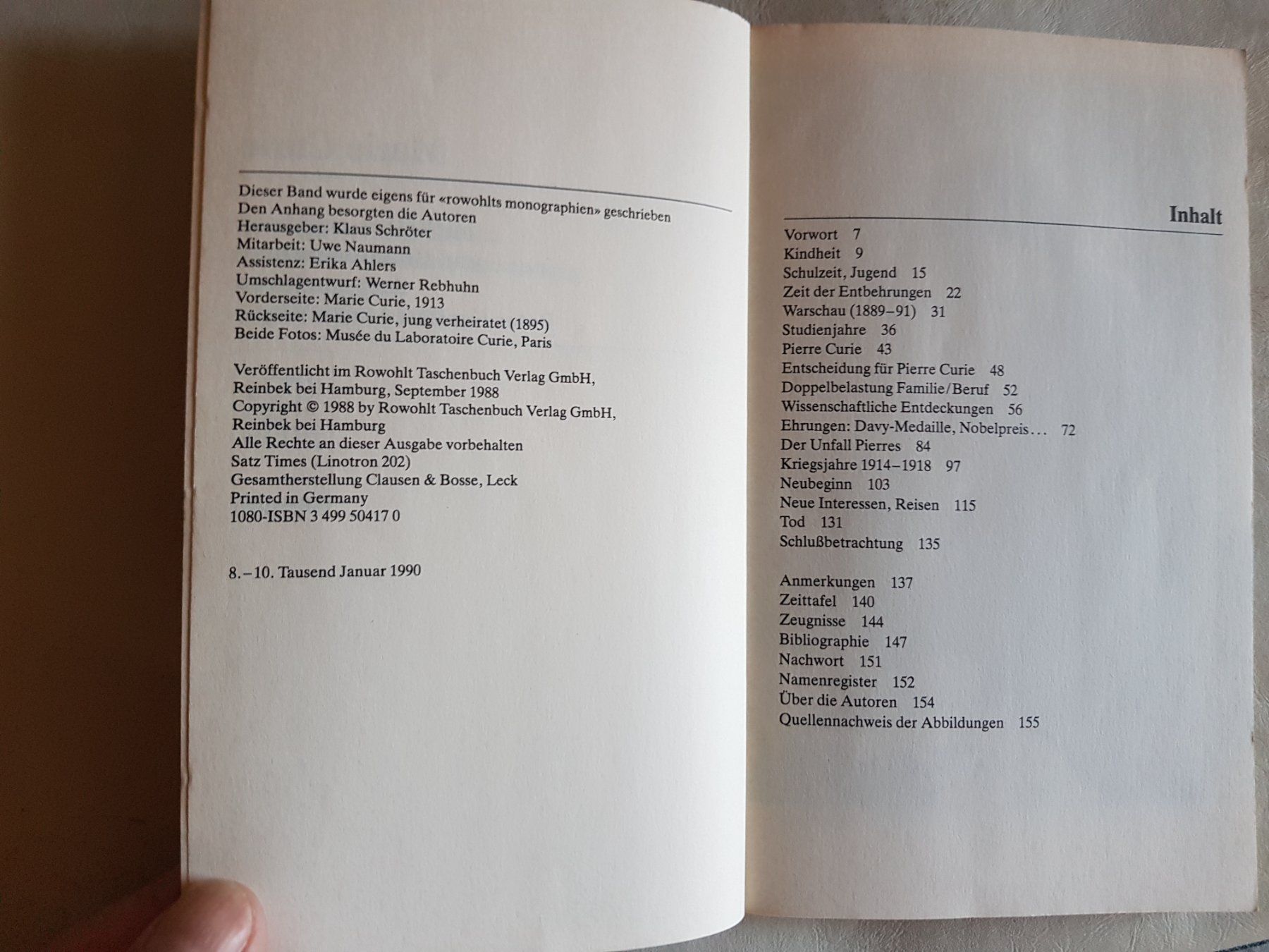Libri: Taschenbuch Marie Curie - rororo - 1990 – Usato da Walterswil BE venduto da Lonitti 4