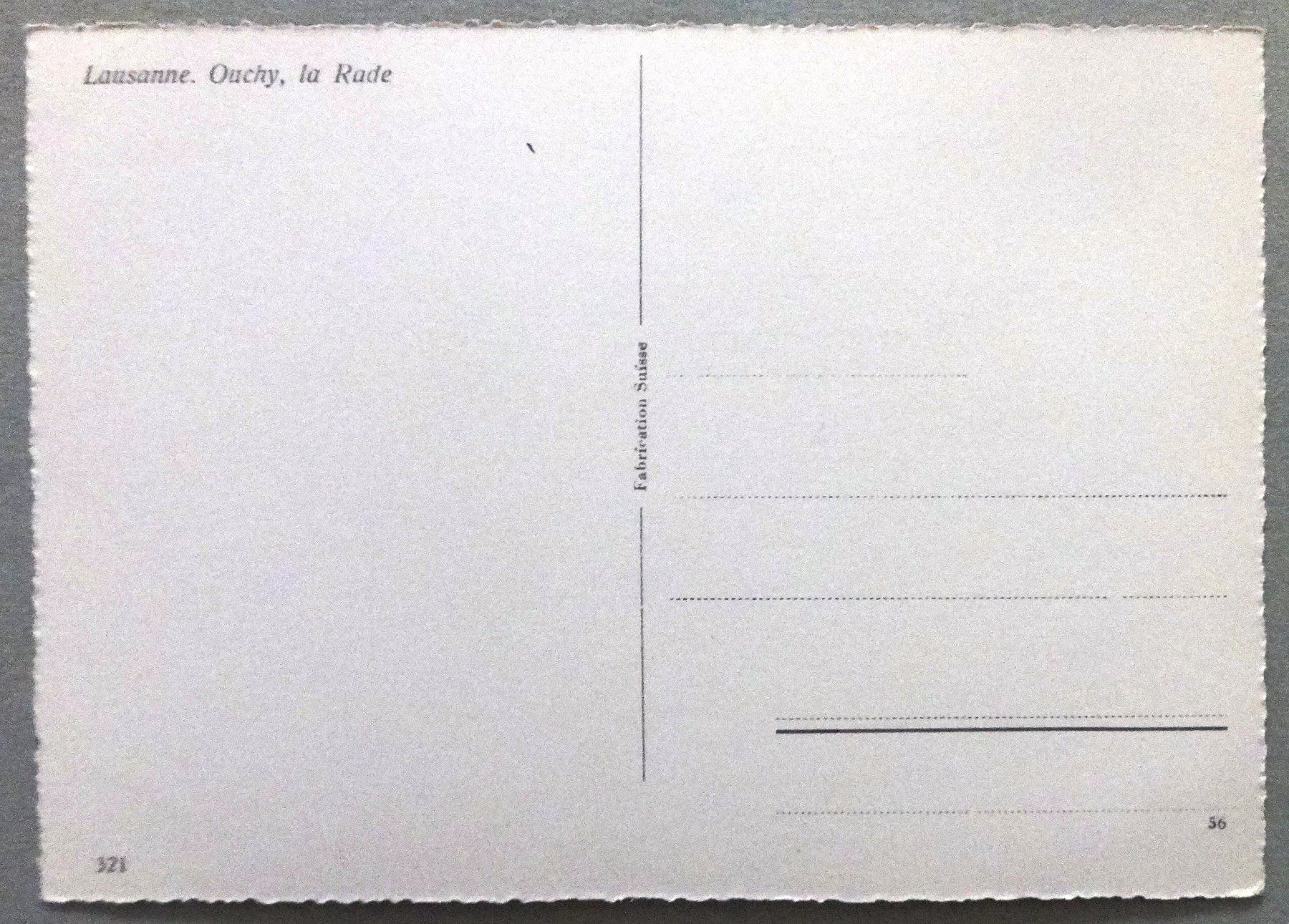 Cartes postales: Lausanne - Ouchy, la Rade – D'occasion à Fétigny par Billy2miny 1