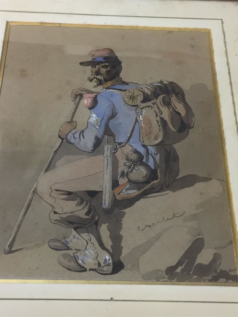 Gemälde: TOUSSAINT Nicolas 1792-1945 Aquarell sig – Gebraucht aus Bern von Jwpm66 1