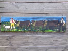 APPENZELLER ALPAUFZUG WEISHAUPT KÜHE BAUERNMALEREI NAIV