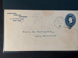 5 Cents Ganzsache (U75) 1894 von New York USA nach Basel