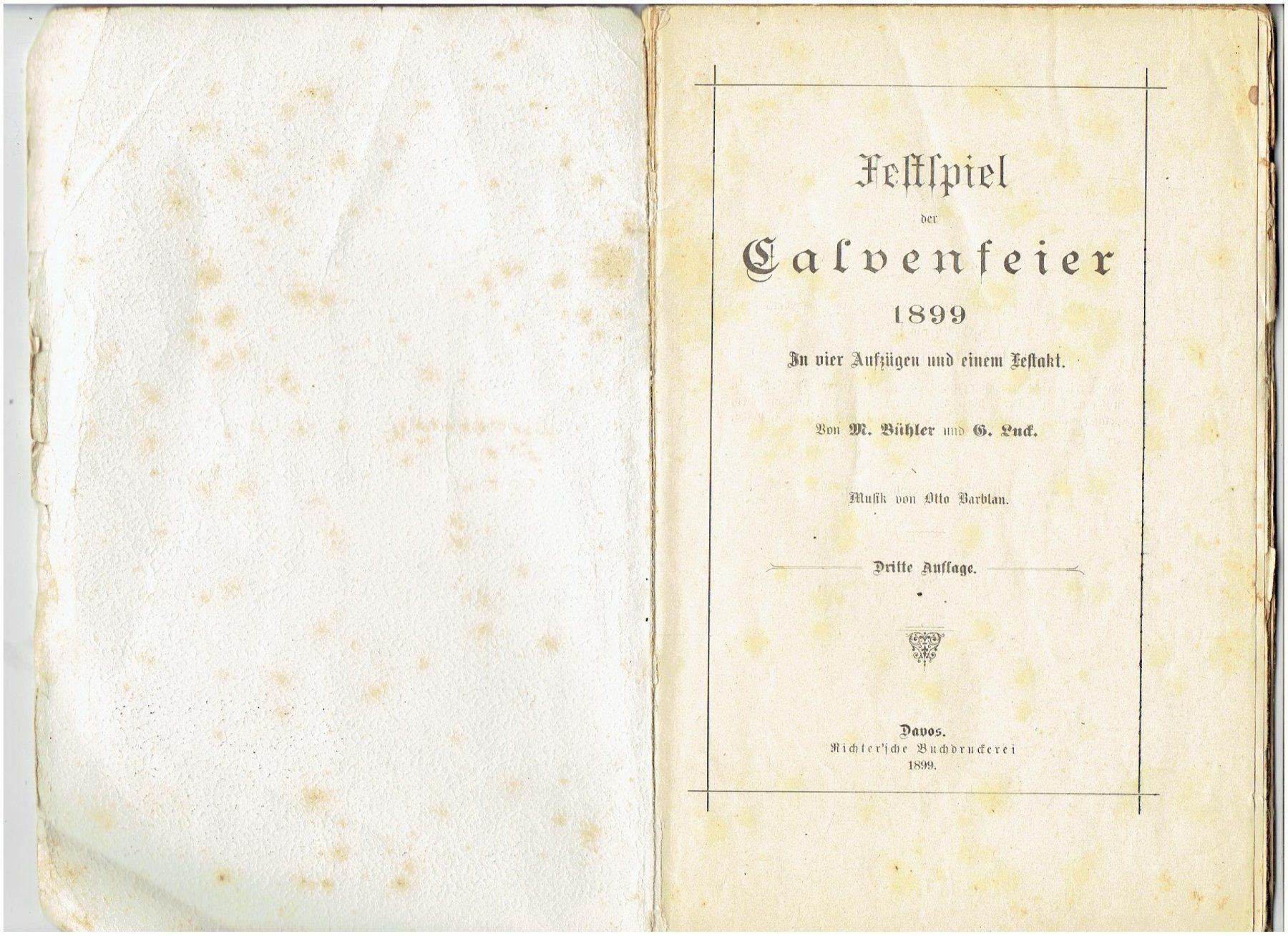 Libri: Calvenfeier 1899 – Usato da Flims - Dorf venduto da Stagediver 1