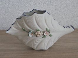 Vintage Porzellan Vase Muschelform–Italien Neapel Handarbeit