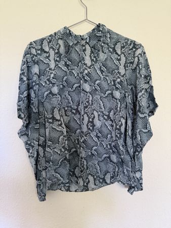 Zadig & Voltaire silk shirt, size M, snake print, blue
