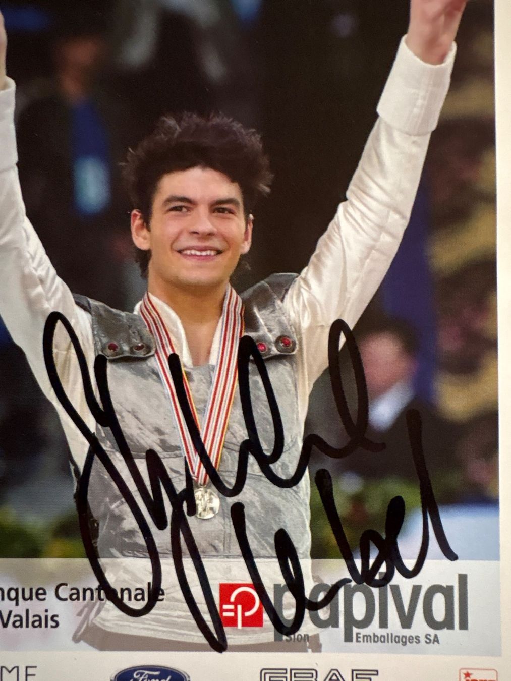 Autografi: Signiertes Bild Stephane Lambiel Eiskunstlauf Champion Mo... – Usato da Ibach venduto da lisch3 1