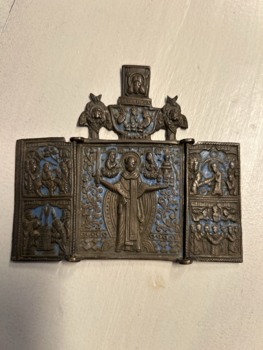 Foto & Immagini: Antike Triptychon-Ikone, Messing/Bronze, ca. 1800-1900 – Usato da Minusio venduto da monette08 2