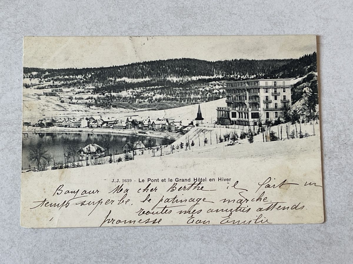 Cartoline postali: Alte Ansichtskarte vom Grand Hotel im Winter, – Usato da Strengelbach venduto da Aschatan5