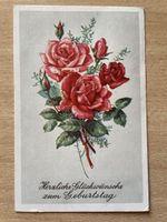 Alte Postkarten Geburtstagsgruss mit Rosen 1953 Österreich