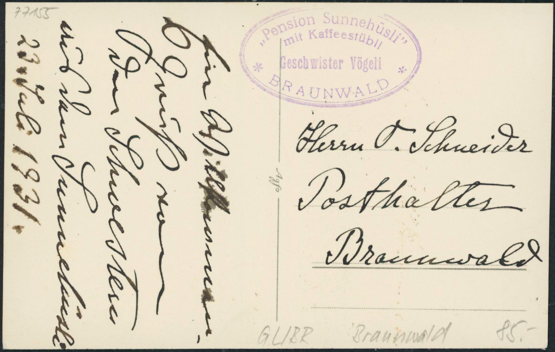 Cartoline postali: GL Braunwald – Nuovo (secondo la descrizione) da Schindellegi venduto da leecollect 1