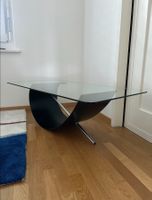 URGENT – Tempered Glass & Modern Curved Metal Coffee Table
