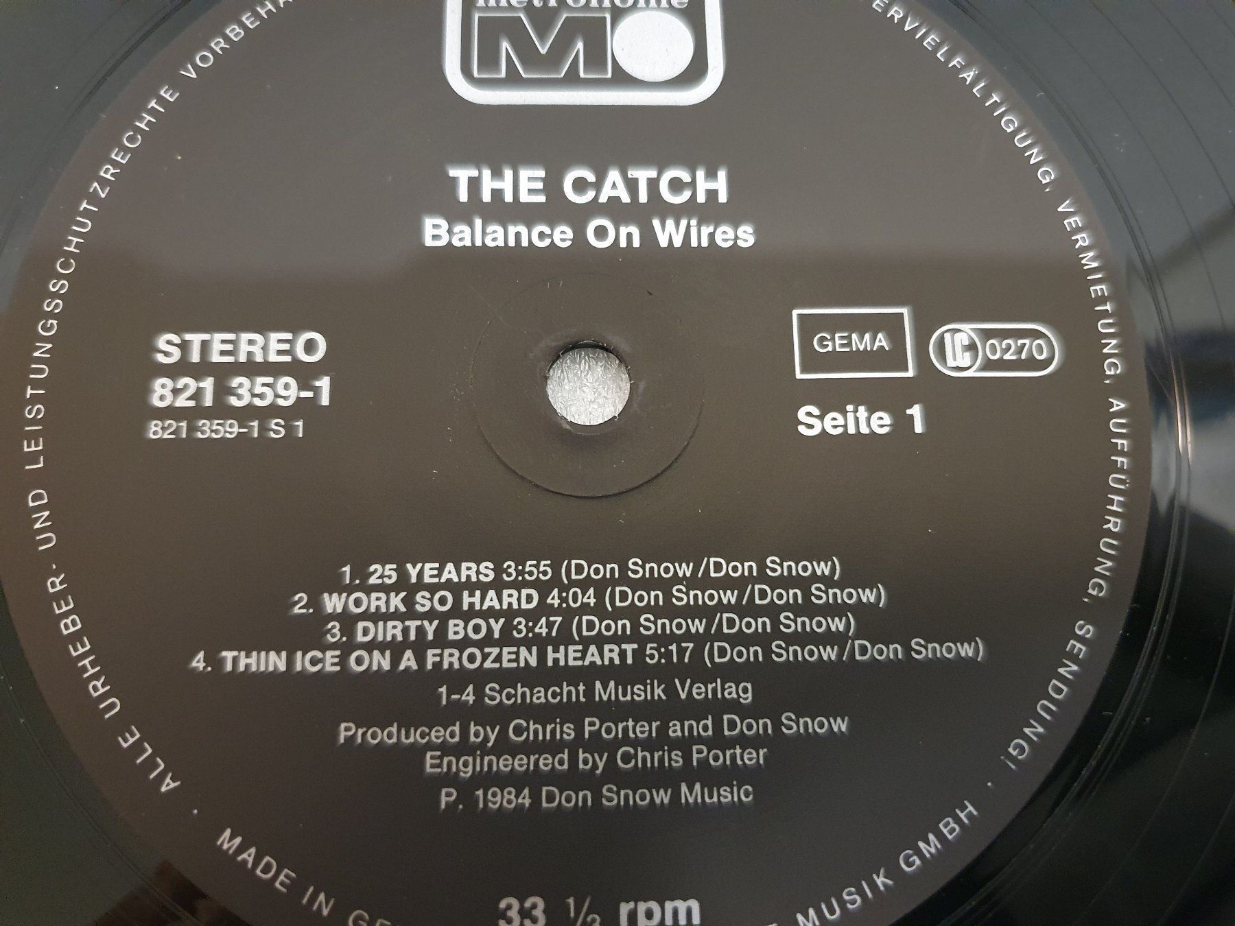 Dischi in vinile: The Catch - Balance On Wires – Usato da Uster venduto da Vinyl-Leidenschaft 5