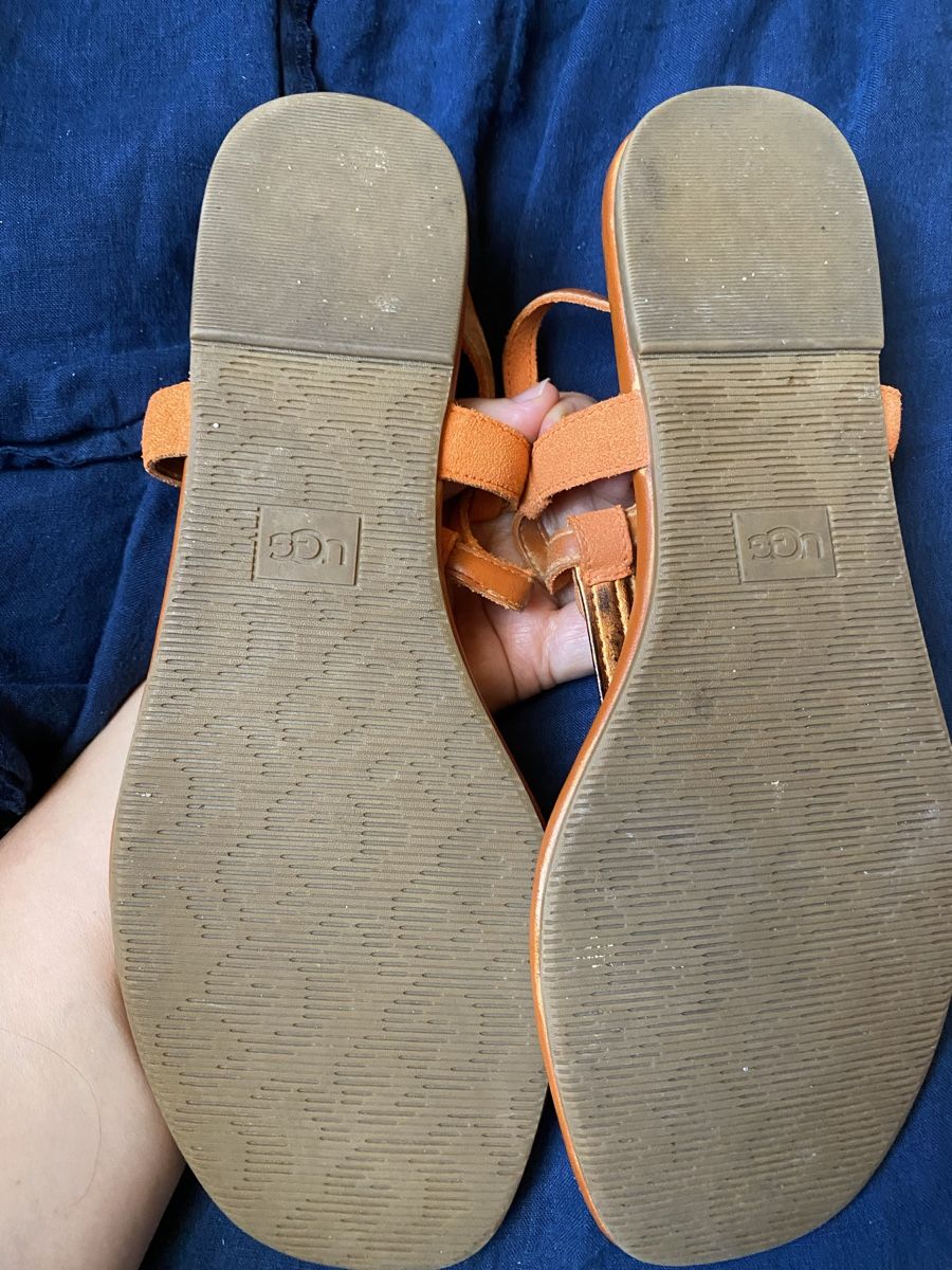 Ugg Scarpe da donna: Sandales UGG orange cuir suédé 42 – Usato da Geneve venduto da Monthoux13 5