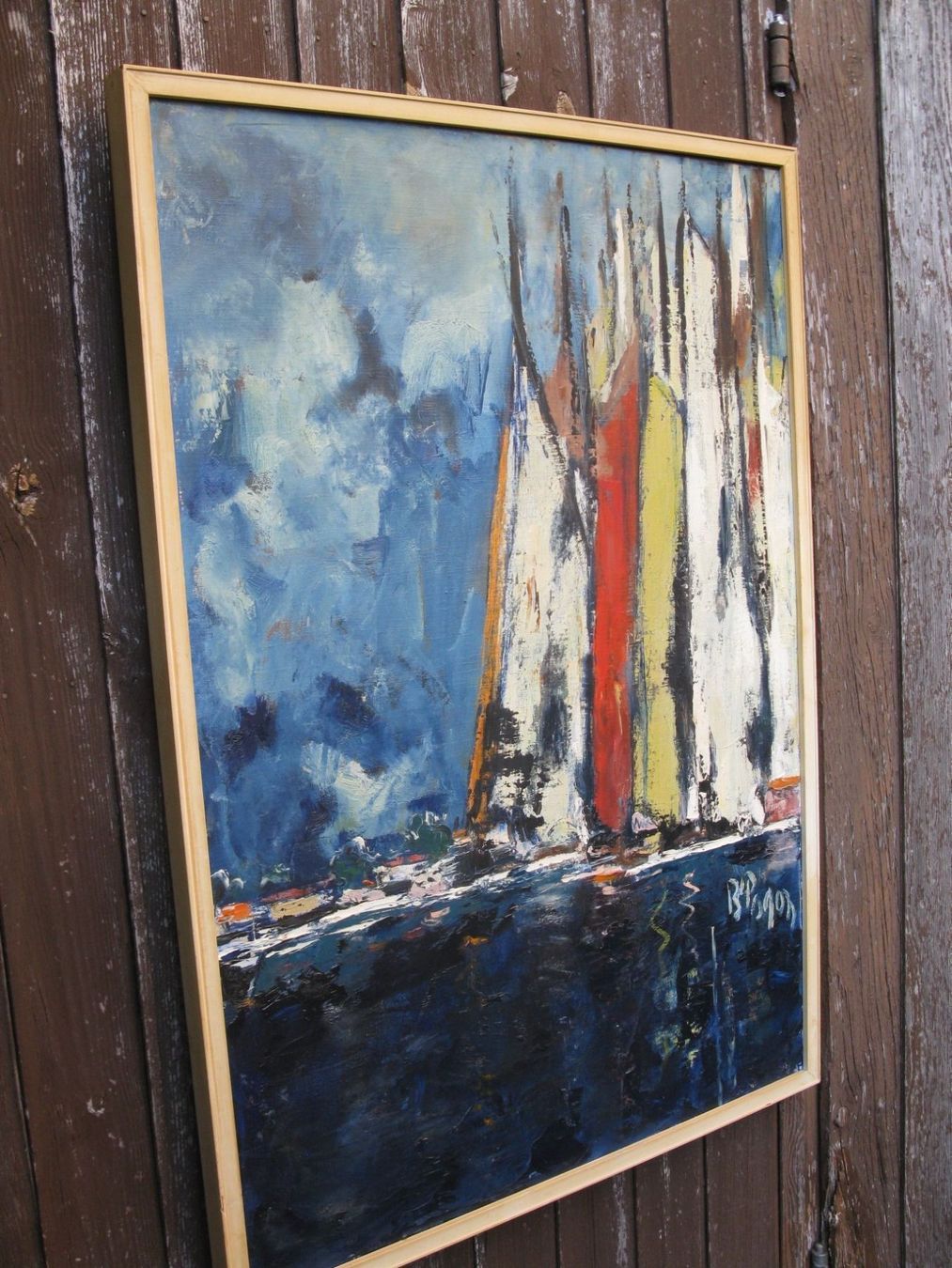 Dipinti: 5 Segelschiffe im Hafen – Usato da Altstätten venduto da antikundart 1