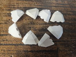 lego 2463 lot de 8 pièces White Wedge 3 x 3 x 2 Facet Top