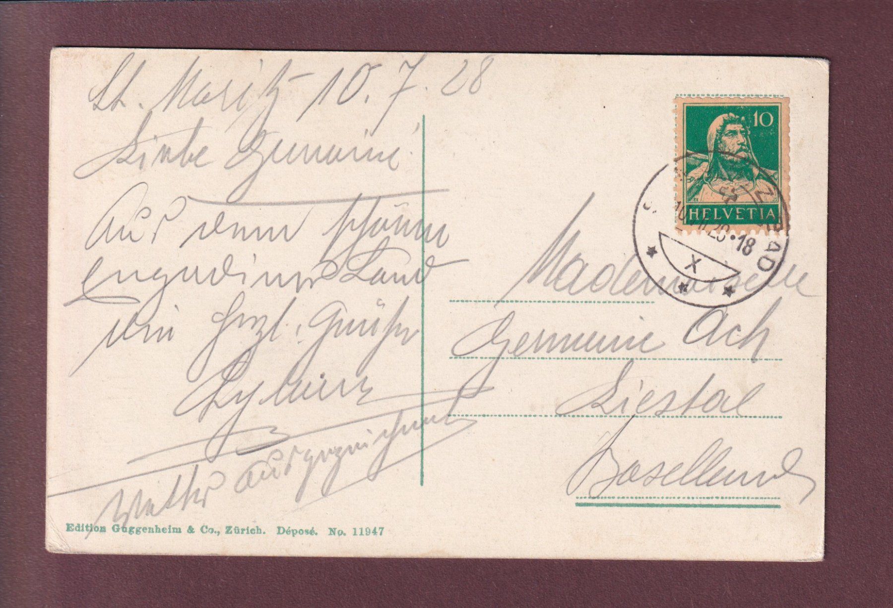 Cartoline postali: ST. MORITZ - 1928 – Usato da Pully venduto da nicecards 1