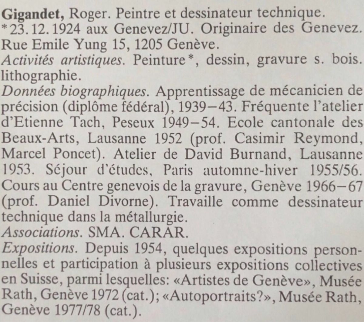 Dipinti: Gigandet Roger 1924 – Usato da Grosshöchstetten venduto da Perle1951 4