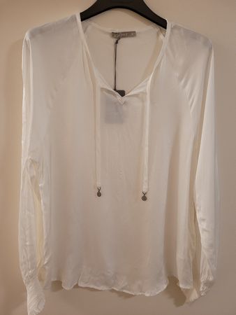 nile bluse, neu, offwhite, satin, gr.S