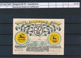 1921 "Notgeld - 50 Pf., Gemeinde Rossia", bankfrisch