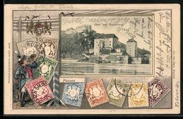 Litho Passau, Ober- und Niederhaus, Brie