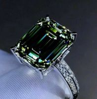 10 Ct Green Vvs1 Emerald Cut Moissanite 56 size