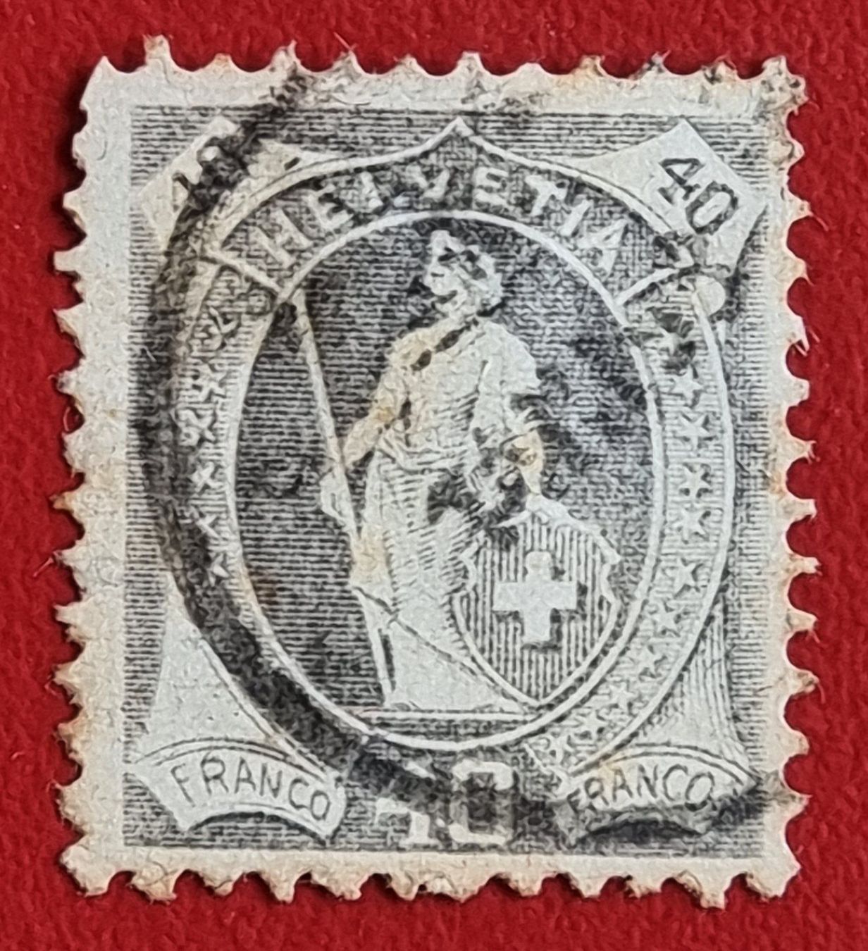 Tutti i francobolli: STEHENDE HELVETIA 40RP 97A 1907 GEST. – Usato da Düdingen venduto da Quartierstrasse
