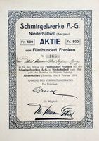 Schmirgelwerke AG, Niederhallwil - 1919