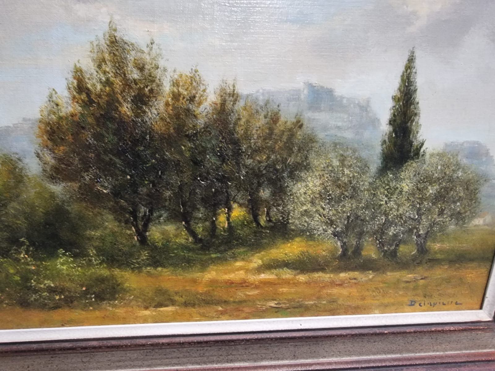 Dipinti: Ölgemälde "Landschaft mit Bäumen", signiert Delapierre – Usato da Olten venduto da Mezopotamya 5