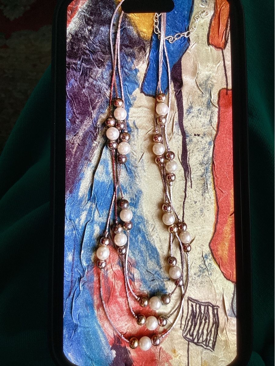 Catenine: Elegante Halskette mit Perlen, dreireihig – Usato da Bellinzona venduto da wav_72pt 5