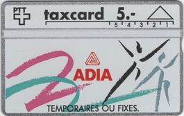 5 CHF ADIA interim (fr) - seltene Kunden Taxcard
