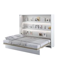 Schrankbett EDDY Horizontal Weiss + LED - 160x200cm