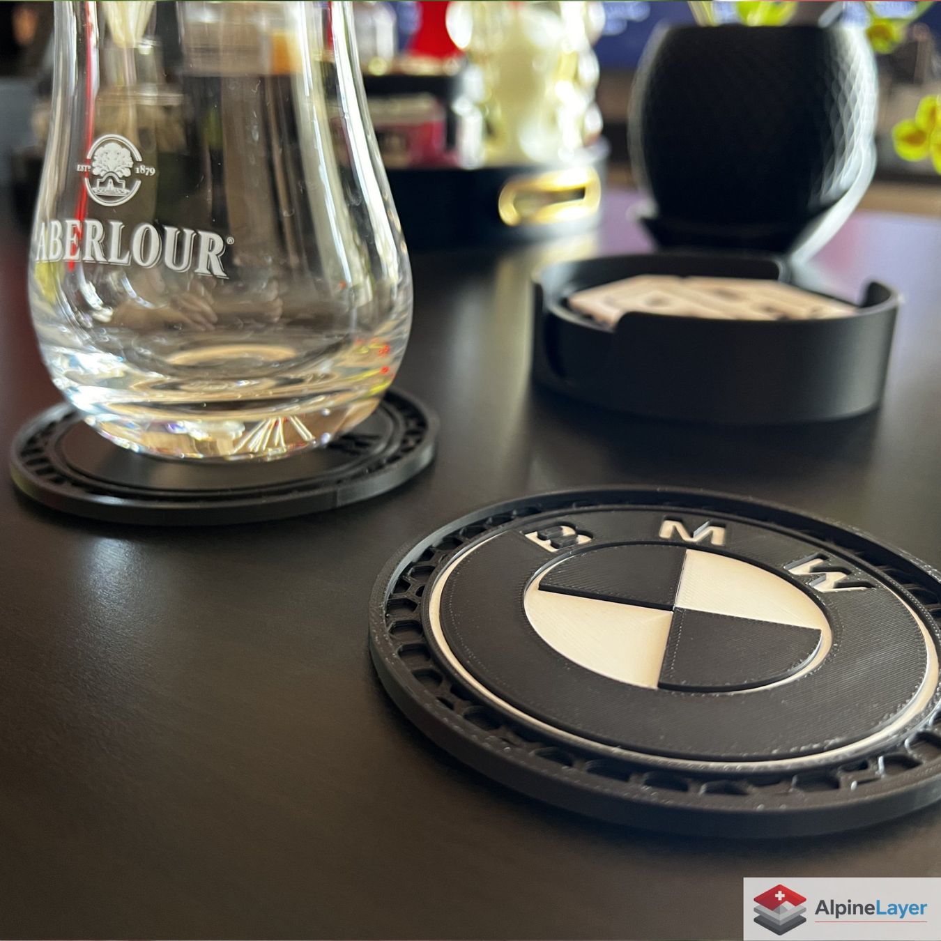 Sottobicchieri: BMW Inspired Coaster with Holder 3D Printed – Nuovo (secondo la descrizione) da Losone venduto da AlpineLayer 1