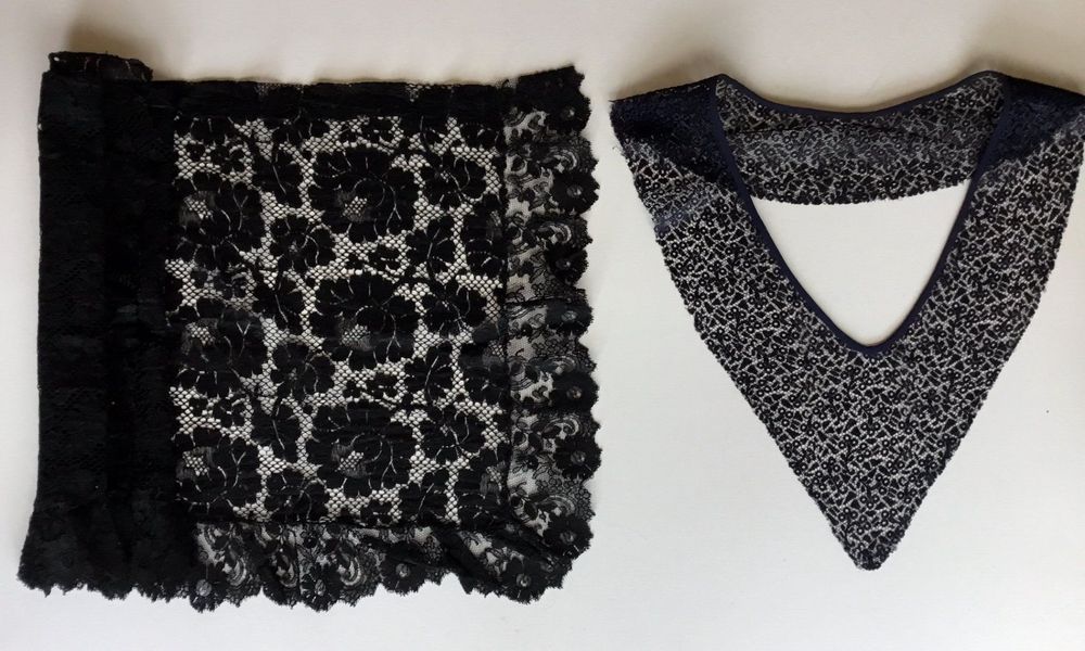 2 schöne antike schwarze Spitzen | Kaufen auf Ricardo