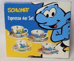 4er Set Espresso Tassen - Schlumpf - Peyo - 2006 - Schlümpfe