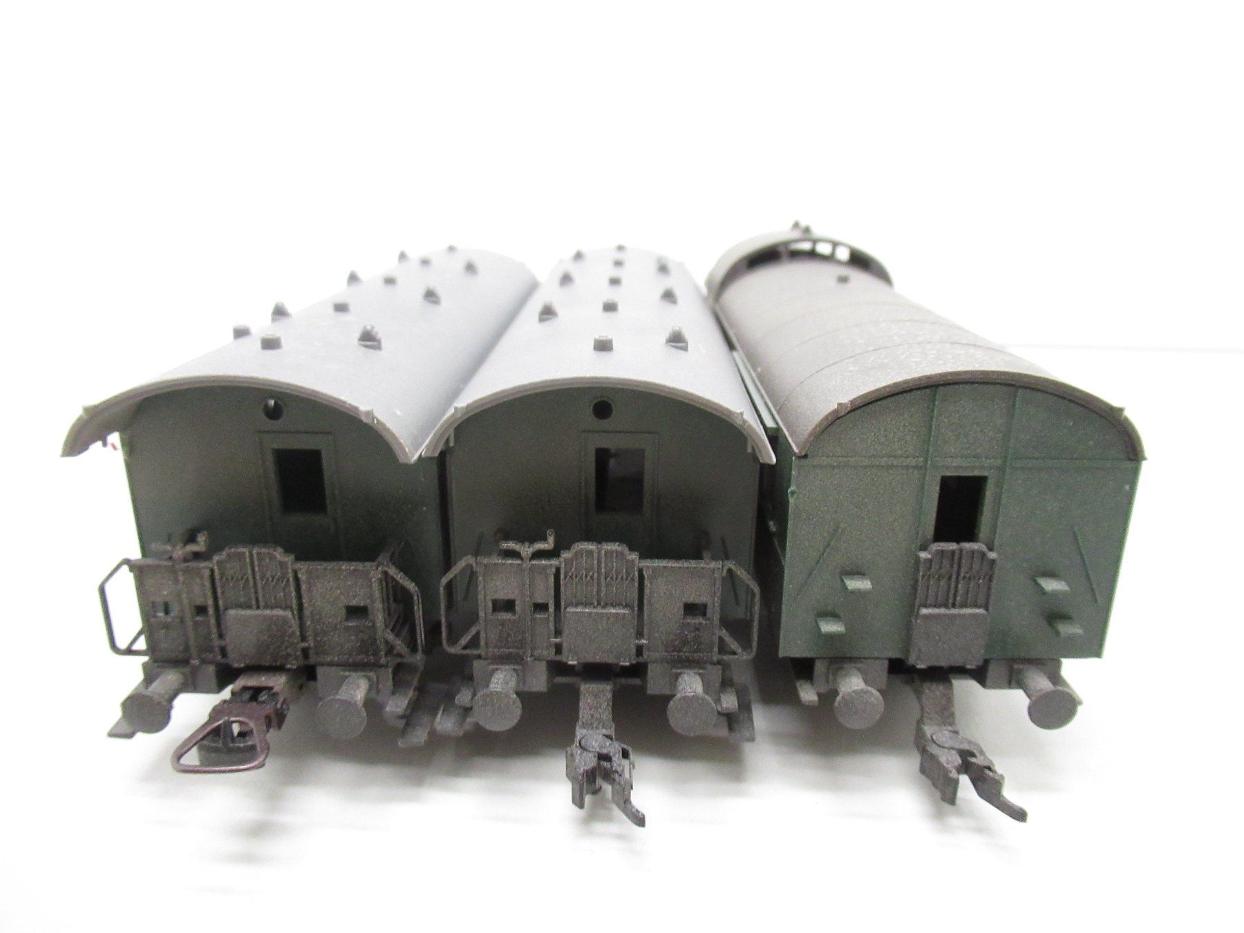 Fleischmann Modellini di ferrovie: Fleischmann 2x 3.Kl Pers.W. + Packwagen DR o.OVP gealtert – Usato da Basel venduto da mhmarken 4